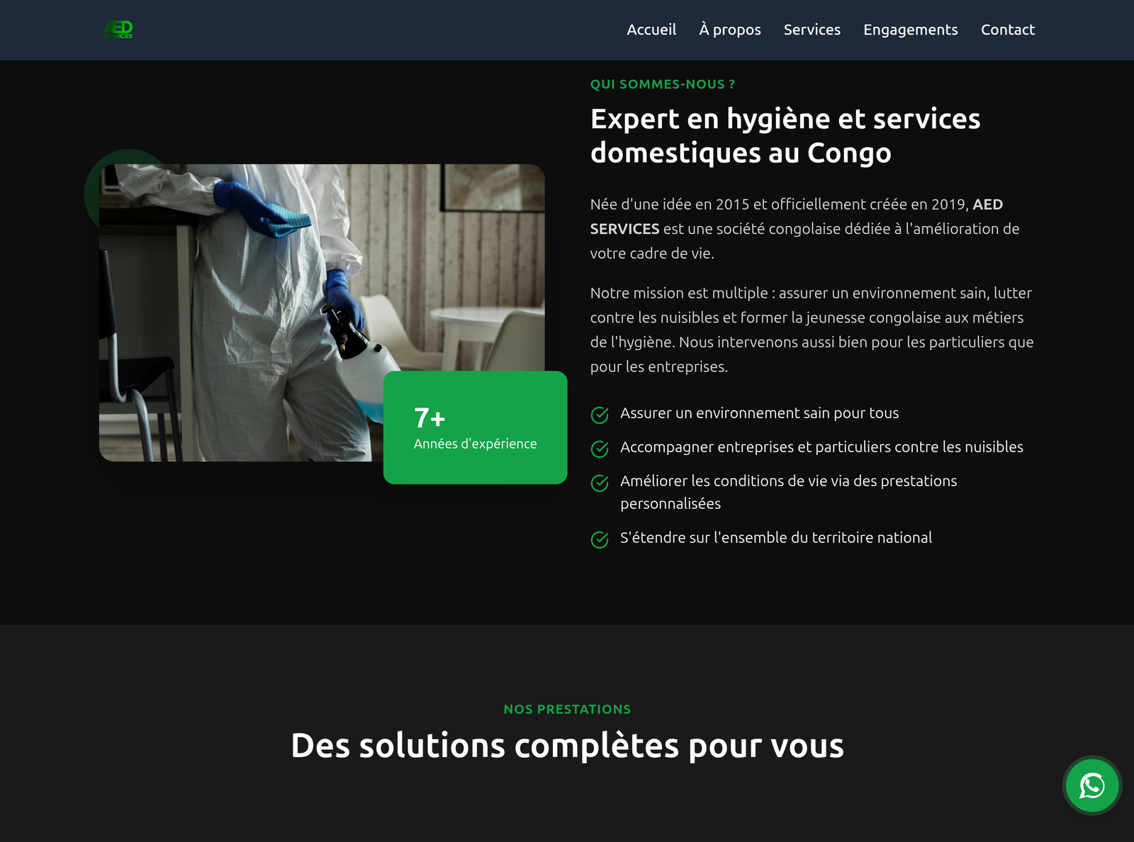Screenshot 2 de AED Services - Site Professionnel de Nettoyage